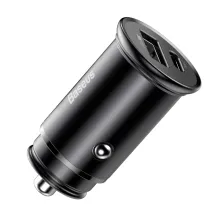 Автомобильное зарядное устройство Baseus Circular Metal PPS Quick Charger Car Charger 30W VOOC USB+Type-C Черный