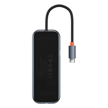 USB-хаб Baseus 6in1 AcmeJoy 6-Port Type-C HUB Adapter Type-C to USB3.0*2, USB2.0*1, Type-C*1, 4KHDMI, RJ45 Сірий