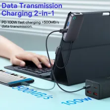 USB-хаб Baseus 4in1 PadJoy 4-Port Type-C HUB Adapter Type-C to USB3.0*1, Type-C*1, 4KHDMI, AUX Сірий