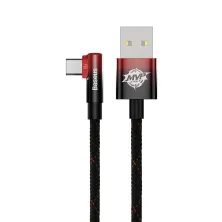 Кабель Baseus MVP 2 Elbow-shaped Fast Charging Data Cable USB to Type-C 100W 20V 5A 1m Черно-Красный
