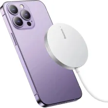 Бездротовий зарядний пристрій Baseus Simple Mini3 Magnetic з функцією MagSafe і Qi 15W Сріблястий