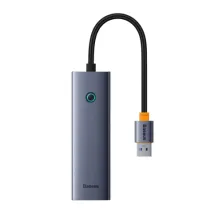USB-хаб Baseus 4in1 UltraJoy 4-Port Type-A HUB Adapter Type-A to USB3.0*4 Сірий