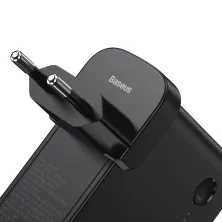 Сетевое зарядное устройство Baseus GaN 2in1 QC3.0+PD3.0 45W USB+Type-C 5A с функцией Павербанка 10000mAh + кабель Type-C 60W 20V/3A 1м Черный