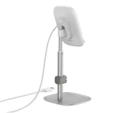 Бездротовий зарядний пристрій Baseus Literary Youth Desktop Bracket з технологією Qi 15W Сріблястий