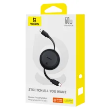 Кабель Baseus Free2Pull Mini Charging Data Cable Type-C to Type-C 60W 1m Черный