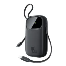 УМБ Baseus EnerFill EnerFill FC31 Qpow 3 20000mAh 45W и встроенным кабелями iP 27W+Type-C 45W Черный