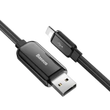 Кабель Baseus Glowing Fast Charging Data Cable USB to Lightning 2.4A 1m Чорний