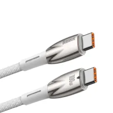 Кабель Baseus Glimmer Series Fast Charging Data Cable Type-C to Type-C 100W 20V 5A 2m Білий