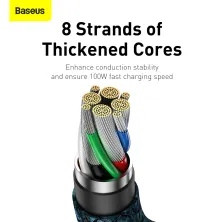 Кабель Baseus Legend Series Elbow Fast Charging Data Cable Type-C to Type-C 100W 20V 5A 2m Синий