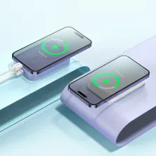 УМБ Baseus Magnetic Mini Wireless Fast Charge 2in1 20000mAh 20W 3A QC3.0+PD3.0 з Бездротовою зарядкою Qi 15W Білий