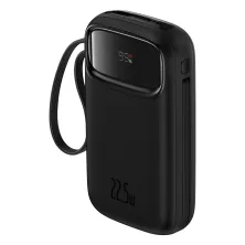 УМБ Baseus Qpow2 Dual-Cable 20000mAh 22.5W 2.4A з технологією QC3.0+PD3.0 та iP 20W+Type-C 22.5W кабелем Чорний