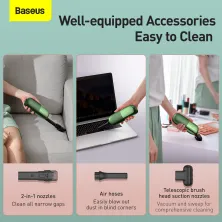 Акумуляторний пилосос Baseus C1 Capsule Vacuum Cleaner 45 Вт 3800 Па Зелений