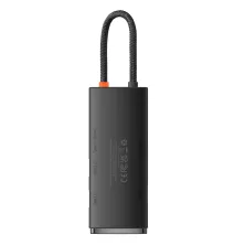 USB-хаб Baseus 6in1 Lite Series 6-Port Type-C HUB Adapter Type-C to USB3.0*2, Type-C*1, 4KHDMI, TF, SD  Черный