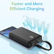 УМБ Baseus Magnetic Mini Wireless Fast Charge 10000mAh 30W 3A QC3.0+PD3.0 з функцією MagSafe та Qi 15W і Type-C 30W кабелем Чорний