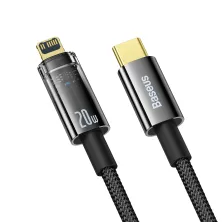 Кабель Baseus Explorer Series Auto Power-Off Fast Charging Data Cable Type-C to Lightning PD 20W 1m Чорний