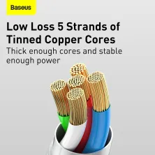 Кабель Baseus Simple Wisdom Series Fast Charging Data Cable Type-C to Lightning PD 20W 1.5m Набір 2 шт Білий
