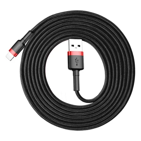 Кабель Baseus Cafule Cable USB to Lightning 1.5A 2m Чорно-Червоний