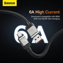Кабель Baseus CoolPlay Series Fast Charging Data Cable USB to Type-C 100W 20V 5A 2m Черный