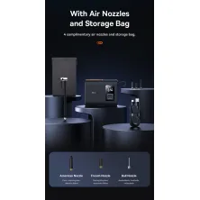 Автокомпресор універсальний Baseus Mega EnergyPump Series Dual Cylinder акумуляторний 6000mAh 250W Чорний Чорний