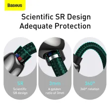 Кабель Baseus Display Series Fast Charging Data Cable Type-C to Type-C 100W 20V 5A 2m Зелений