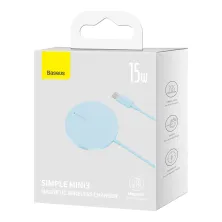 Бездротовий зарядний пристрій Baseus Simple Mini3 Magnetic з функцією MagSafe і Qi 15W Блакитний