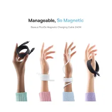 Кабель Baseus PicoGo Magnetic Liquid Silicone Series Fast Charging Data Cable Type-C to Type-C 240W 1m Білий