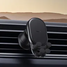 Бездротовий автомобільний зарядний пристрій Baseus Stable Gravitational Wireless Charging Car Mount Pro з технологією Qi 15W Чорний