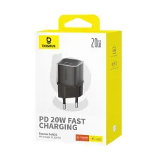 Мережевий зарядний пристрій Baseus GaN5S Fast Charger 1C PD3.0 20W Type-C 3A Чорний