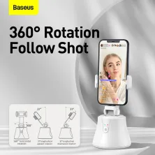 Смарт тримач для смартфона одновісний стабілізатор Baseus 360°AI Following Shot Tripod Head Білий