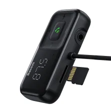 AUX/FM-трансмиттер Baseus S-16 MP3 VAW авто адаптер ресивер магнитолы 2USB 3.1A Черный