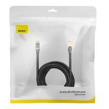 Кабель Baseus High Speed CAT7 Seven Types RJ45 10Gigabit Network Cable Ethernet Круглий 15m Чорний