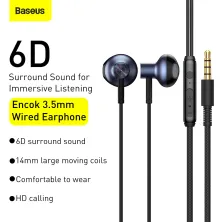 Наушники Baseus Encok H19 Wired Earphone 3.5mm Черный