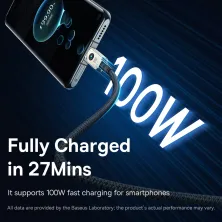Кабель Baseus Unbreakable Series Fast Charging Data Cable USB to Type-C 100W 20V 5A 2m Серый