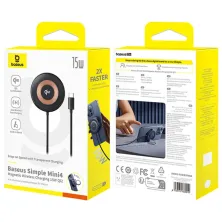 Бездротовий зарядний пристрій Baseus Simple Mini4 Magnetic с функцией MagSafe и Qi2 15W Прозорий