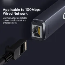 USB Переходник Baseus Lite Series Ethernet 100 Mbps Type-A to RJ45 Сірий