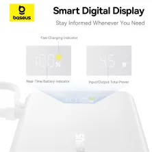 УМБ Baseus PicoGo Digital Display 10000mAh 45W 3A з технологією QC3.0+PD3.0 і Type-C кабелем 45W Білий