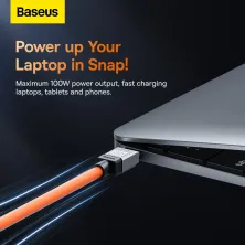 Кабель Baseus CoolPlay Series Fast Charging Data Cable Type-C to Type-C 100W 20V 5A 2m Помаранчевий