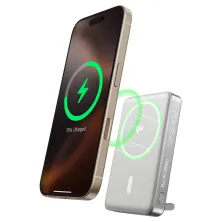 УМБ Baseus Nomos Qi2 Kickstand Magnetic 10000mAh 45W QC3.0+PD3.0 з функцією MagSafe и Qi2 15W и Type-C кабелем 45W Сірий