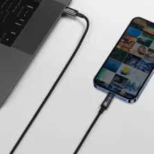 Кабель Baseus Explorer Series Auto Power-Off Fast Charging Data Cable Type-C to Lightning PD 20W 2m Чорний