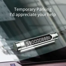 Автовизитка парковочная карта Baseus All Metal Temporary Parking Number Plate версия для двух номеров Серебристый