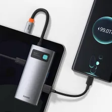 USB-хаб Baseus 4in1 Metal Gleam 4-Port Type-C HUB Adapter Type-C to USB3.0*1, USB2.0*1, Type-C(PD)*1, 4KHDMI Серый