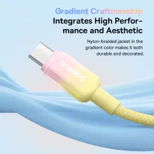Кабель Baseus Discolor Series Fast Charging Data Cable Type-C to Type-C 100W 20V 5A 1m Жовтий