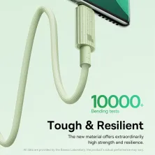 Кабель Baseus Habitat Series Fast Charging Data Cable USB to Type-C 100W 20V 5A 2m Салатовий
