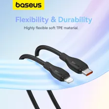 Кабель Baseus Pudding Series Fast Charging Data Cable Type-C to Lightning PD 20W 2m Чорний