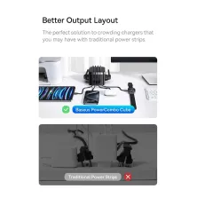 Мережевий зарядний пристрій Baseus PowerCombo Cube PowerStrip 30W 3AC+2USB+2Type-C 3A Чорний