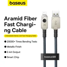 Кабель Baseus Unbreakable Series Fast Charging Data Cable USB to Lightning 2.4A 1m Сірий