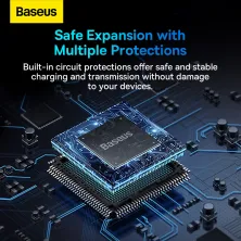 USB-хаб Baseus 4in1 AcmeJoy 4-Port Type-C HUB Adapter Type-C to USB3.0*4, Сірий