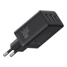 Мережевий зарядний пристрій Baseus Cube Fast Charger QC3.0+PD3.0 30W 2USB+Type-C 3A Чорний
