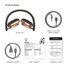 Беспроводные Bluetooth наушники Baseus Encok D01 Золотой