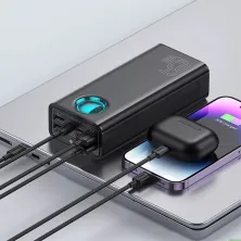 УМБ Baseus Amblight 26800mAh 65W 6A з технологією QC3.0+PD3.0 4USB+Type-C+ кабель Type-C to Type-C 100W 20V/5A 1м Чорний
